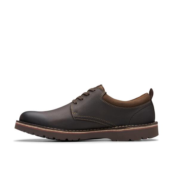 NWT Clarks Men\'s Eastridge Low Oxford Dark Brown Leather – Size 10W